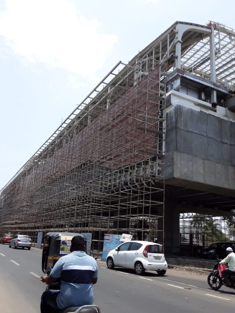Heavy Scaffolding Setup for Building Construction at Kasarwadi Site
